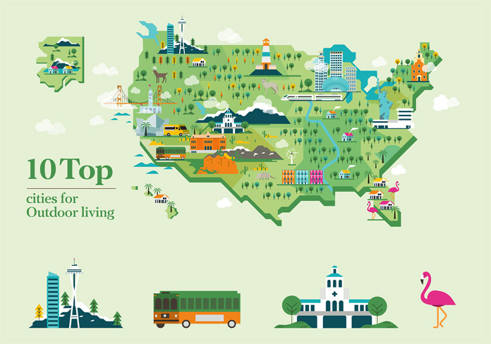 10 top cities for outdoor living.