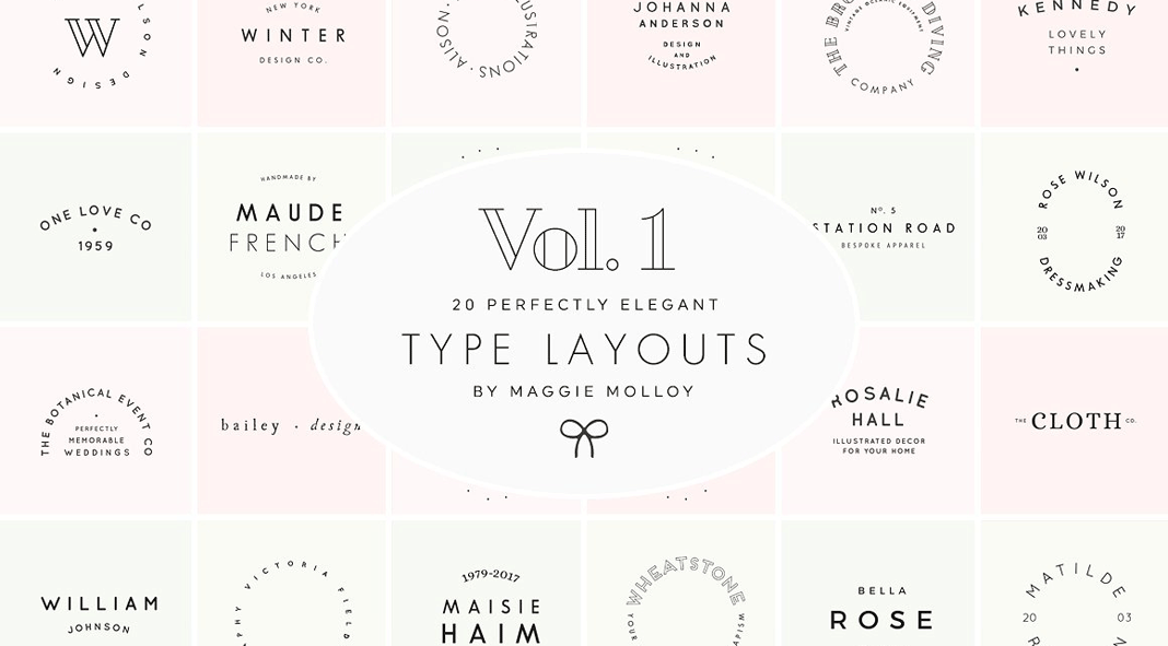 Logotype templates - text based logos by Maggie Molloy.