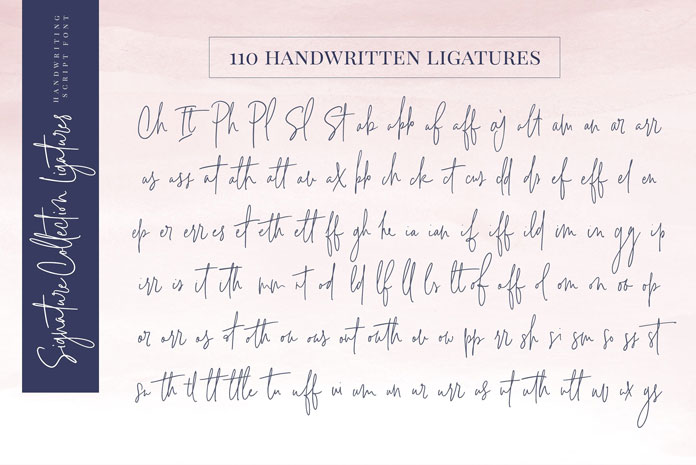 110 handwritten ligatures.