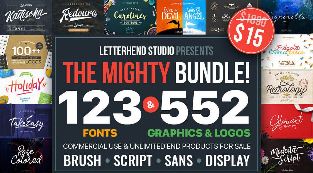 Letterhend Studio font bundle available on MightyDeals.