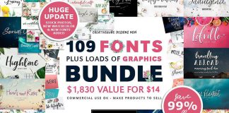 Over 100 Fonts and 2000 Graphics from Creativeqube Design Studio