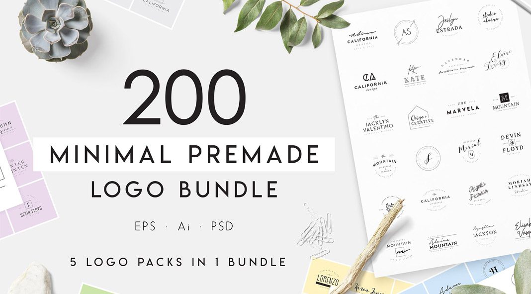 200 minimalist logo templates