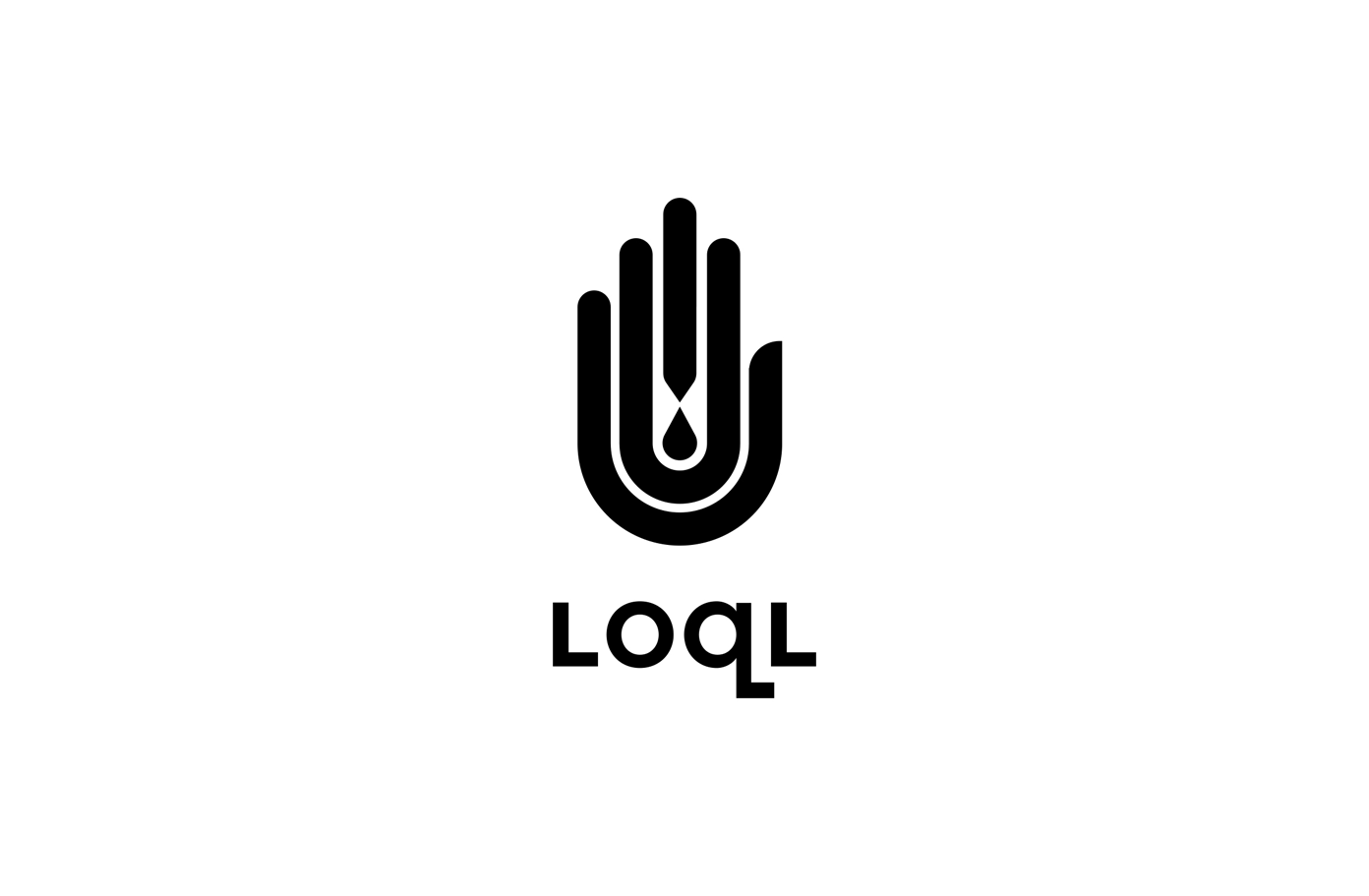 LOQL black on white logo design