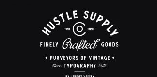53 vintage fonts from HUSTLE SUPPLY CO.