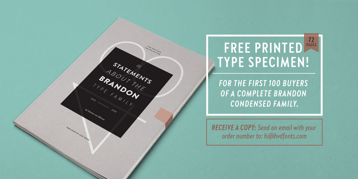 Brandon Grotesque Condensed font family by Hannes von Döhren from HVD Fonts.