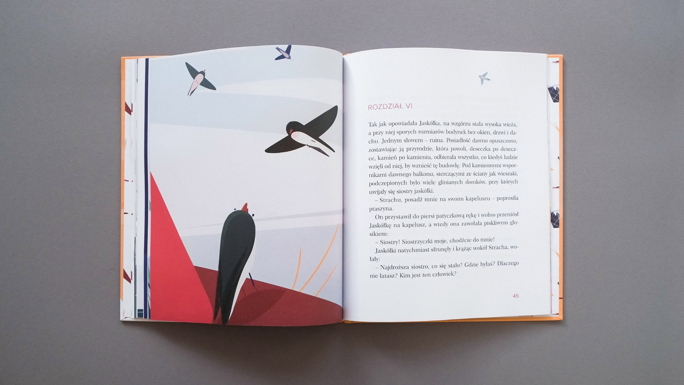 Illustrations by Maria Giemza for children's book Nieustraszony Strach na Wróble.