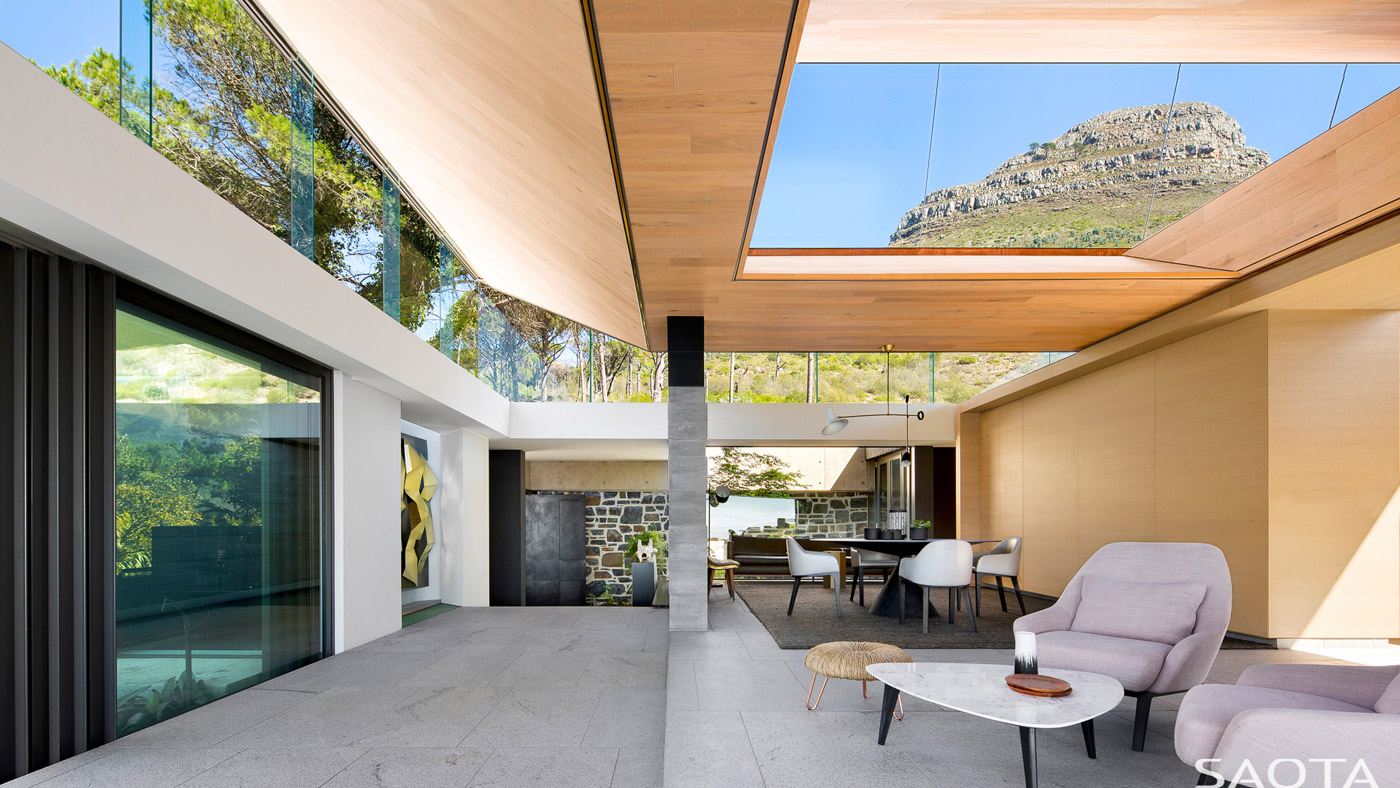 Kloof 119A, a Cape Town family home by SAOTA with inverted pyramid roof.