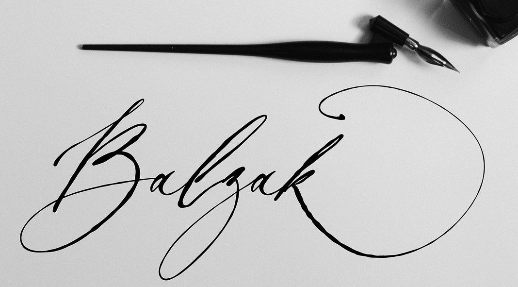 Balzak font - organic calligraphy by Gulya Ju of studio PeachCreme