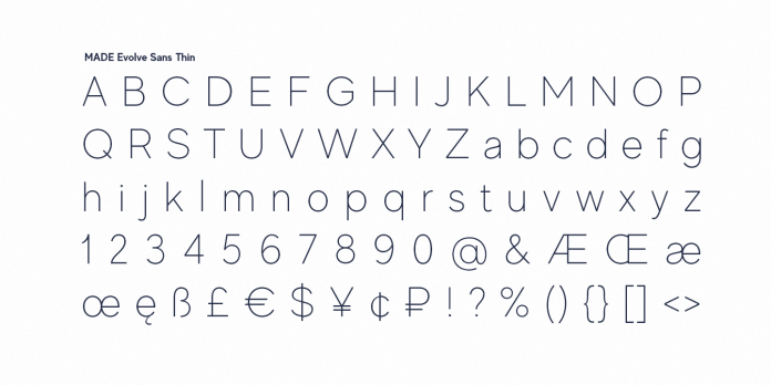MADE Evolve Sans font family from MadeType