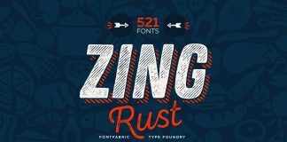 Zing Rust fonts from Fontfabric