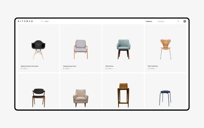 Web design by Daria Po for furniture online shop Diverso.