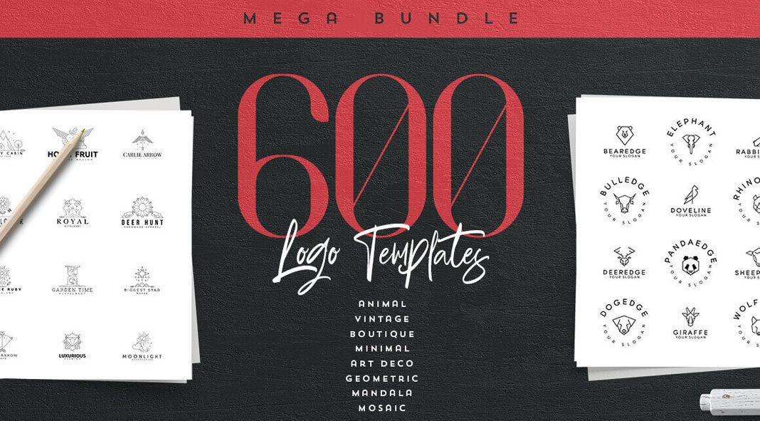 Download 600 logo templates for Adobe Illustrator and Photoshop