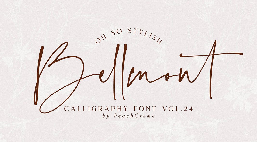 Bellmont calligraphy typeface from studio PeachCreme.