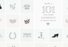 101 hand-drawn logo elements by Maggie Molloy