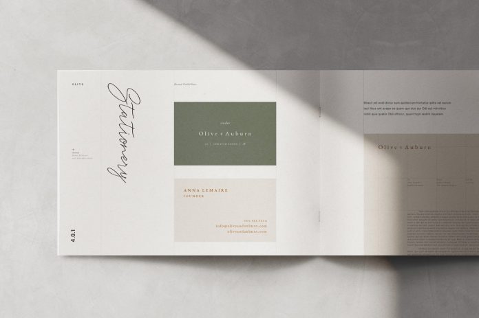 Auburn brand guidelines template by Studio Standard for Adobe InDesign.