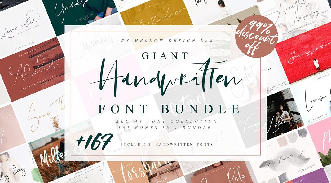 Giant handmade fonts bundle