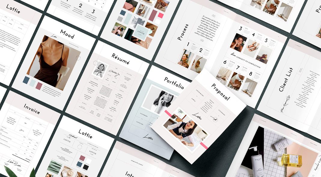 Lottie Adobe InDesign pitch pack template from Studio Standard.
