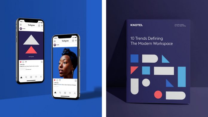 New brand identity and design ecosystem created by Elmwood New York for flexible workspace provider, Knotel.