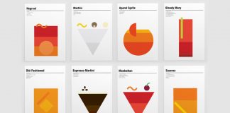 Minimalist prints of classic cocktails created by Nick Barclay.