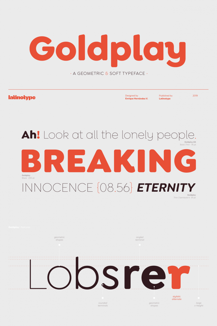 Goldplay font family from Latinotype.