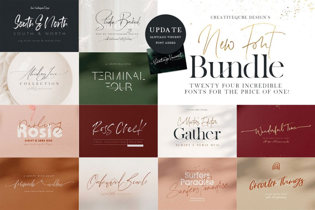 Font bundle from Creativeqube.