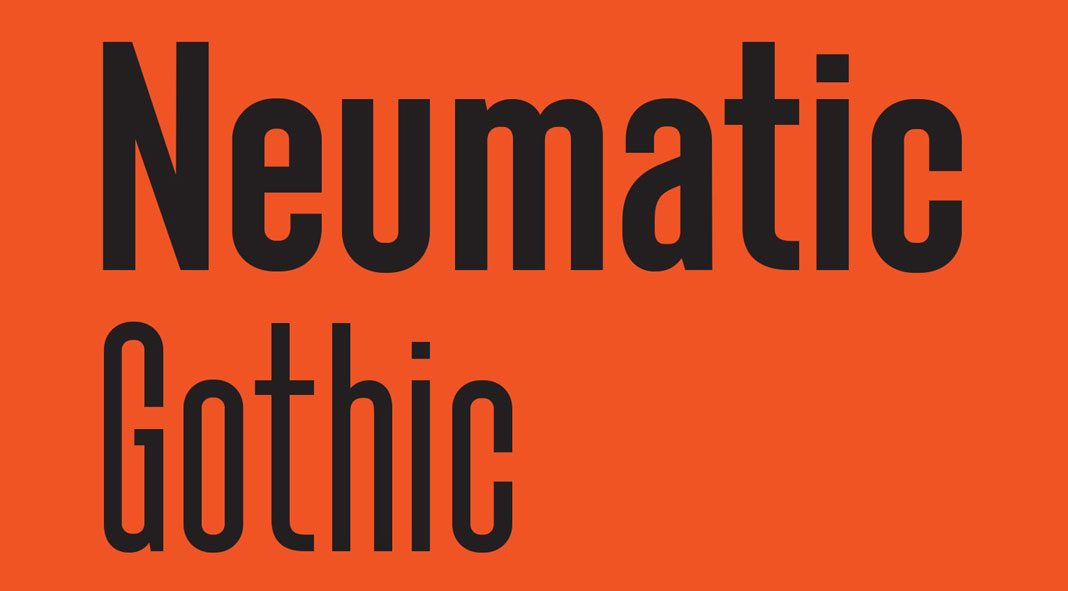 Neumatic Gothic font family by Andrew Footit of foundry Arkitype.