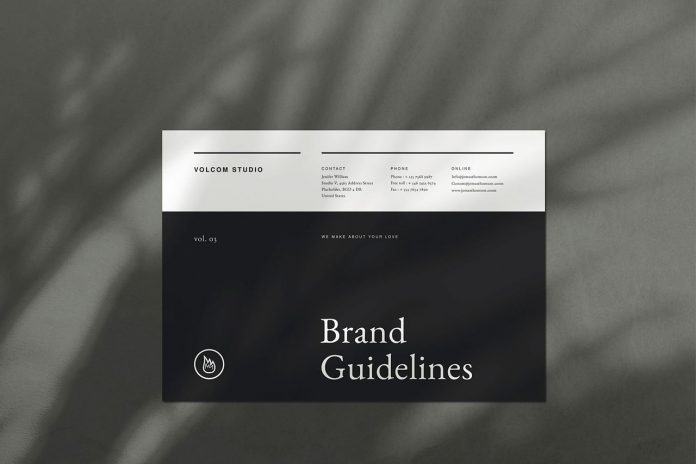 Adobe InDesign brand guidelines template by graphic design studio Occy.
