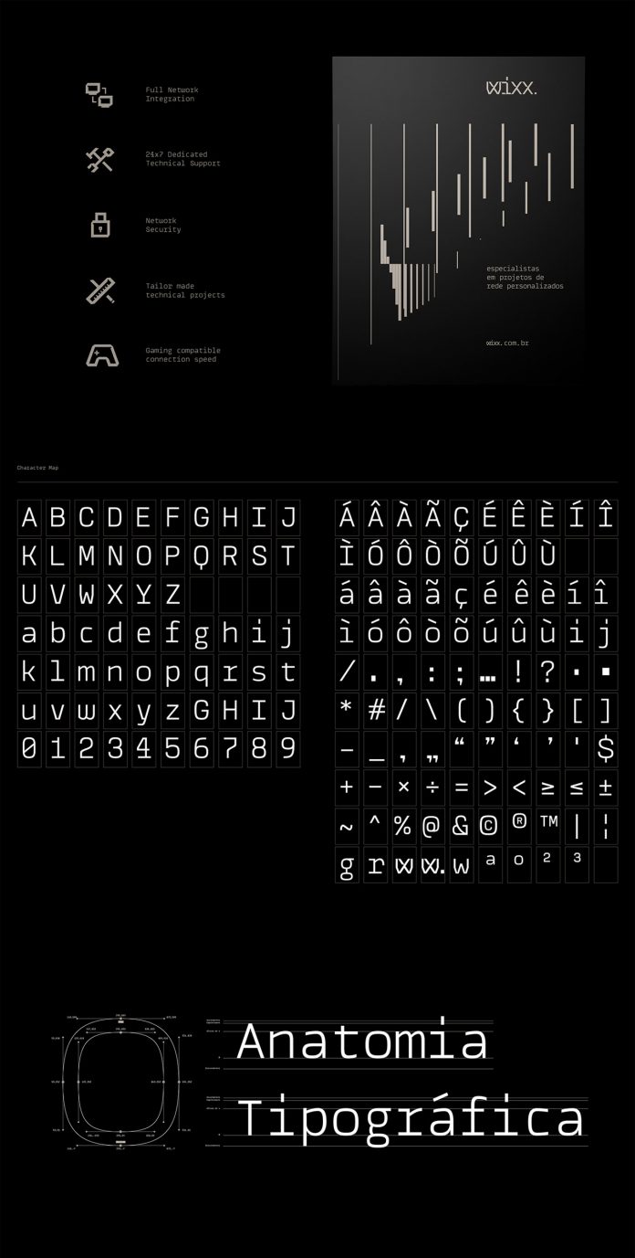 Wixx Mono - custom typeface design by graphic design studio BR/BAUEN.