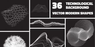 36 technological vector shapes.