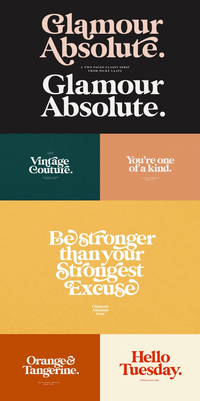 Glamour Absolute, an elegant vintage font by Nicky Laatz.