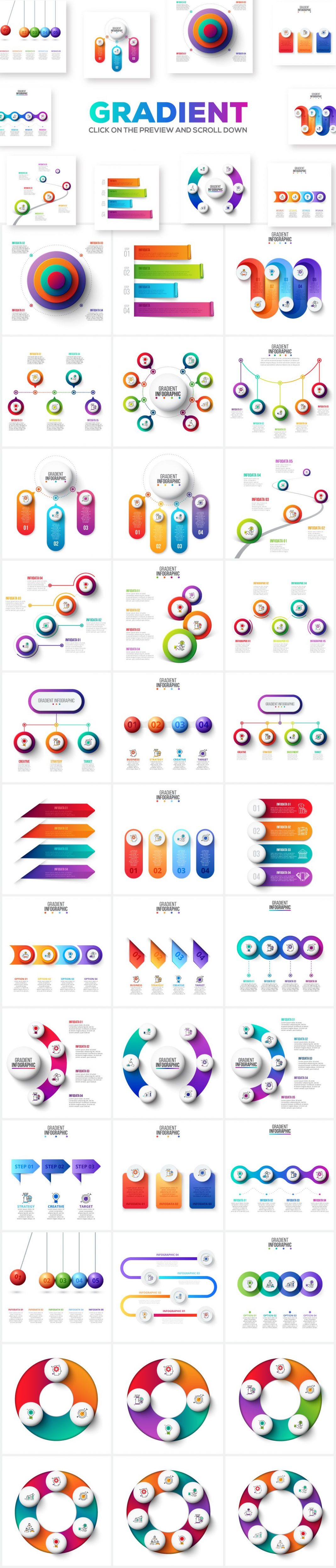 Infographic Examples Gradient Infographics Mega Bundle