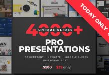 PowerPoint, Keynote, and Google Slides templates with more than 4000 unique slides plus Instagram posts.