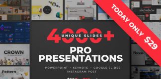 PowerPoint, Keynote, and Google Slides templates with more than 4000 unique slides plus Instagram posts.