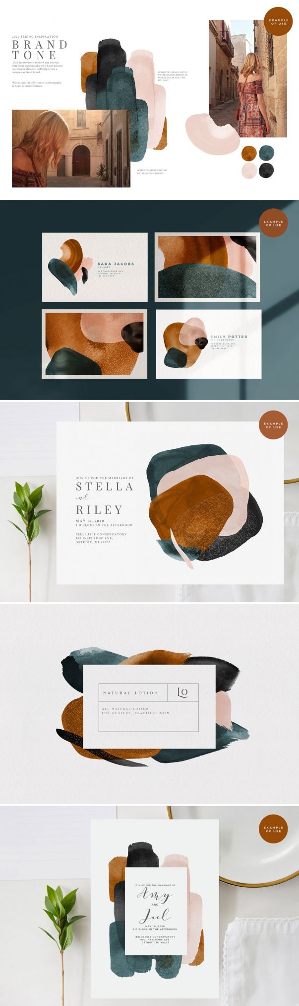 Indesign Abstract Shapes Abstract Watercolor Shapes for Adobe Photoshop and InDesign