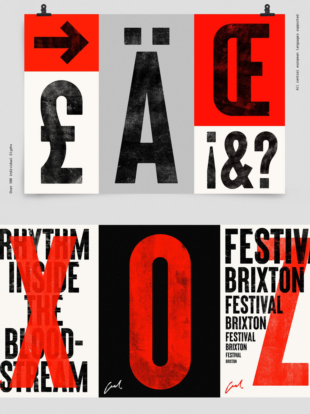 Brixton SVG Typeface: Bold Hand-Printed Font Family