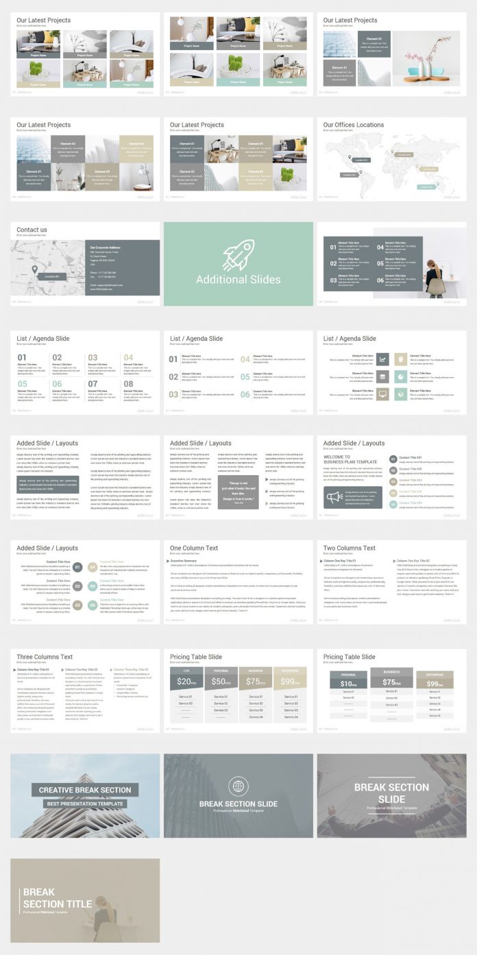 Project proposal Powerpoint template by SlideSalad.