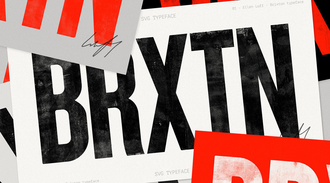 Brixton SVG typeface, a hand-printed font family by Ellen Luff.