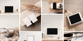 The Carmen photo mockup bundle includes interior spaces and devices.