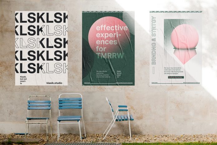The brand identity of the new freelance graphic design venture, Klasik.