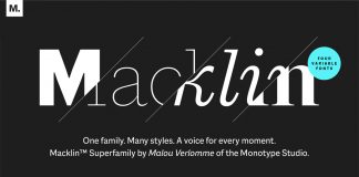 Macklin font family from the Monotype Studio