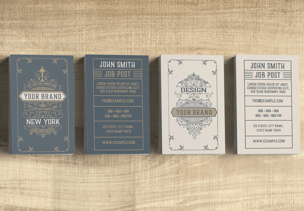 Vintage Business Card Design Templates for Adobe Illustrator LaptrinhX