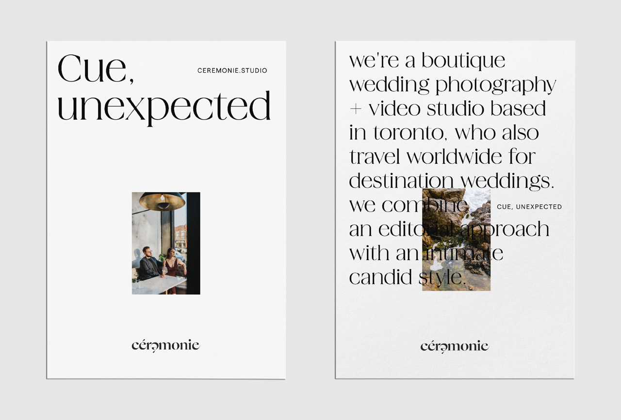 Brand identity design by fagerström for Cérémonie, a Toronto-based wedding photography studio.