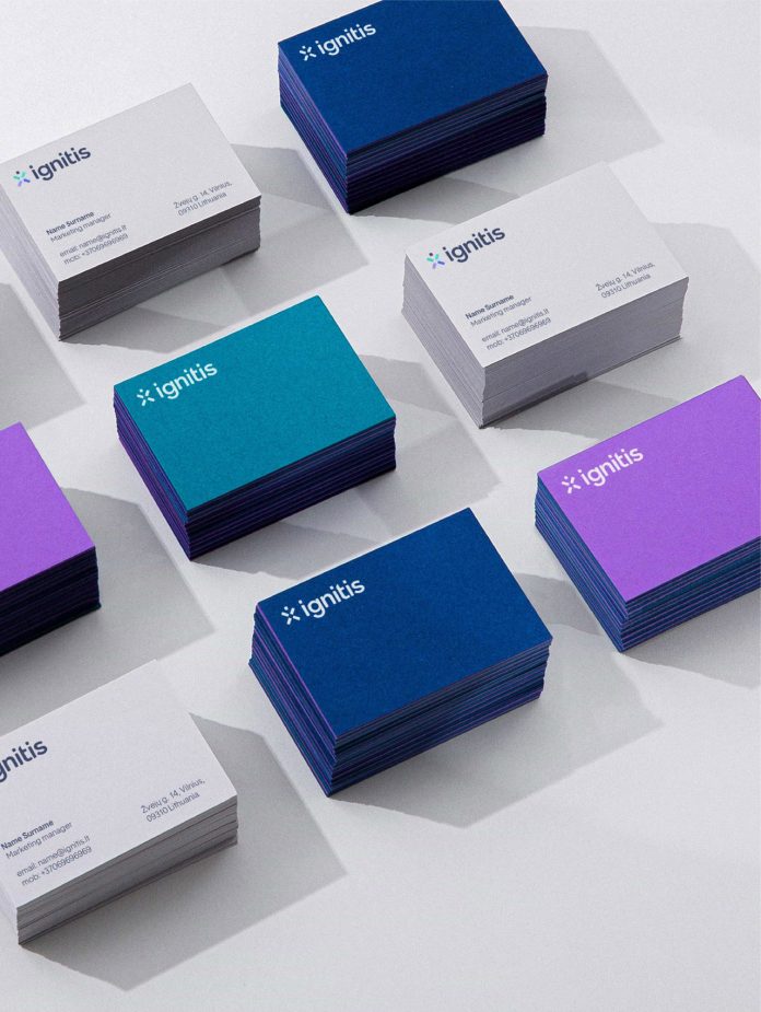 Communication design, branding, and stationery design by Andstudio for Ignitis.