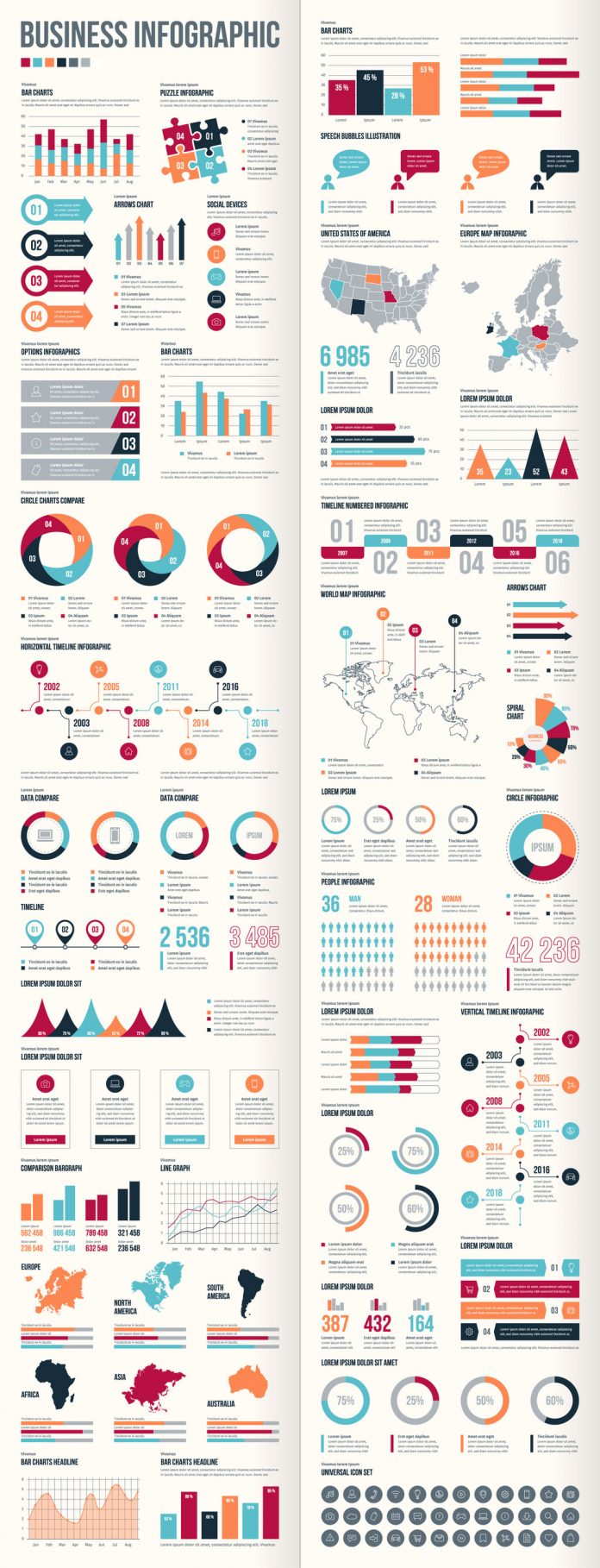 Business Infographic Set for Adobe Illustrator Throughout Infographic Illustrator Template