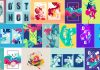 Colorful poster templates and graphics based on abstract vector shapes.