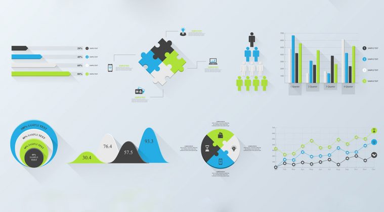 Three-Color Infographics (Set 2)