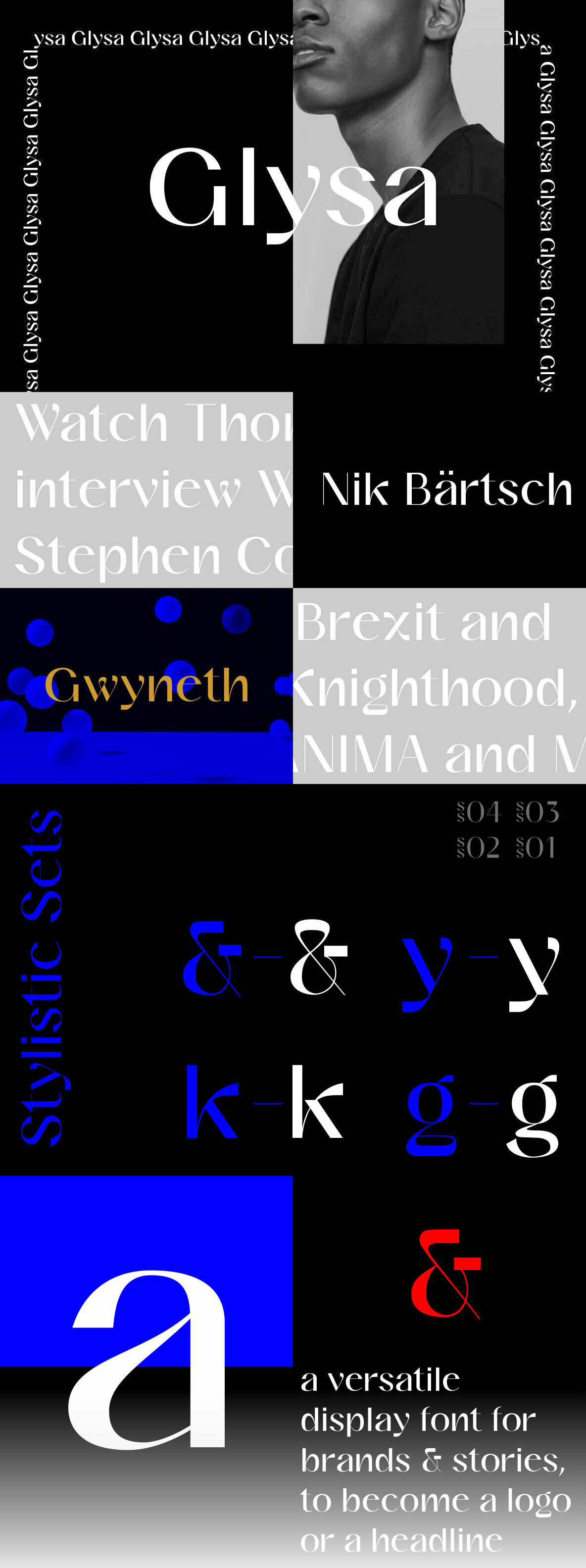 Glysa typeface by font designer Victor Bartis.