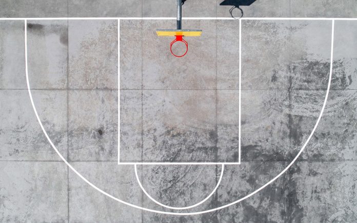 Shots of basketball courts from the Daily Geometry aerial photography series by Petra Leary.