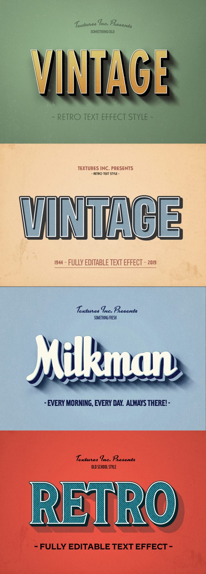Vintage Text Effects for Adobe Photoshop.