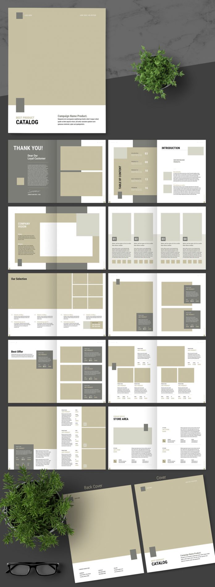Simple to use product catalog template for Adobe InDesign.